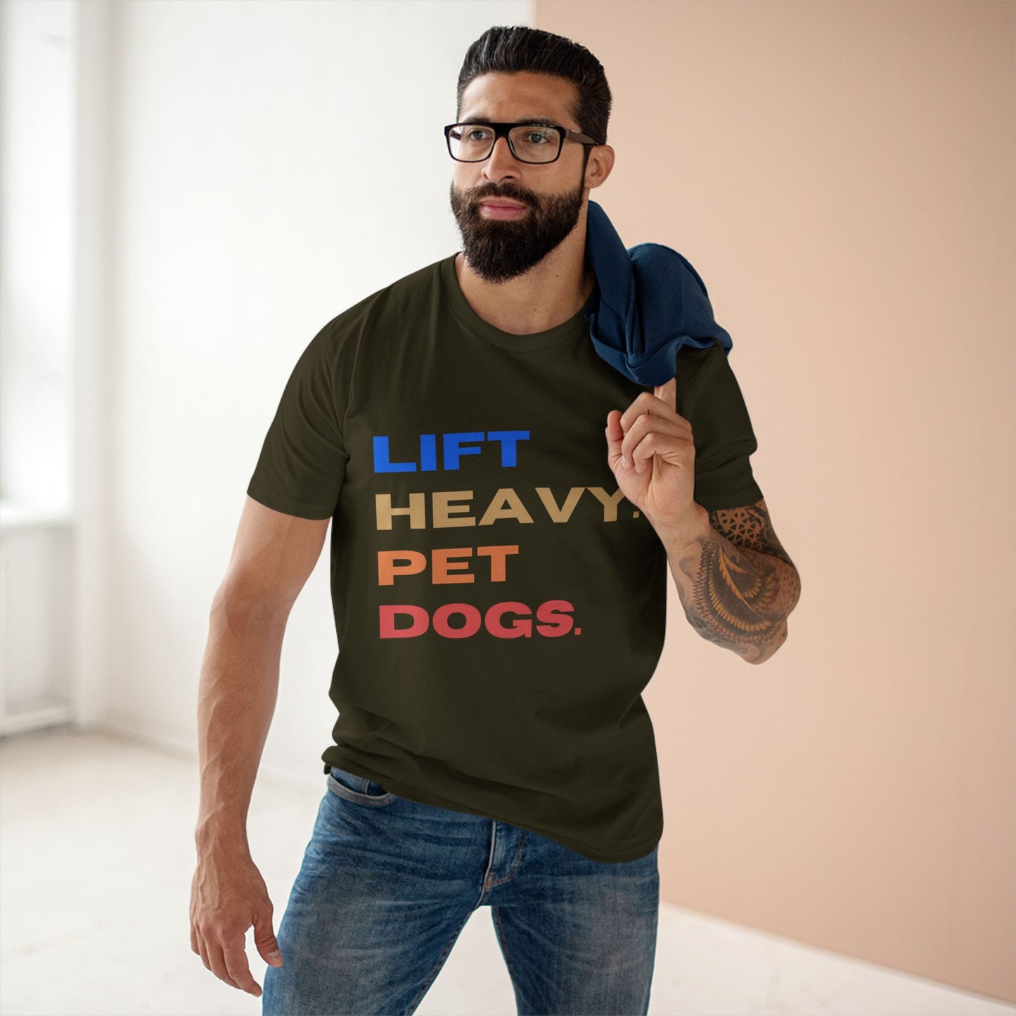 Lift Heavy, Pet Dogs - Cotton shirt