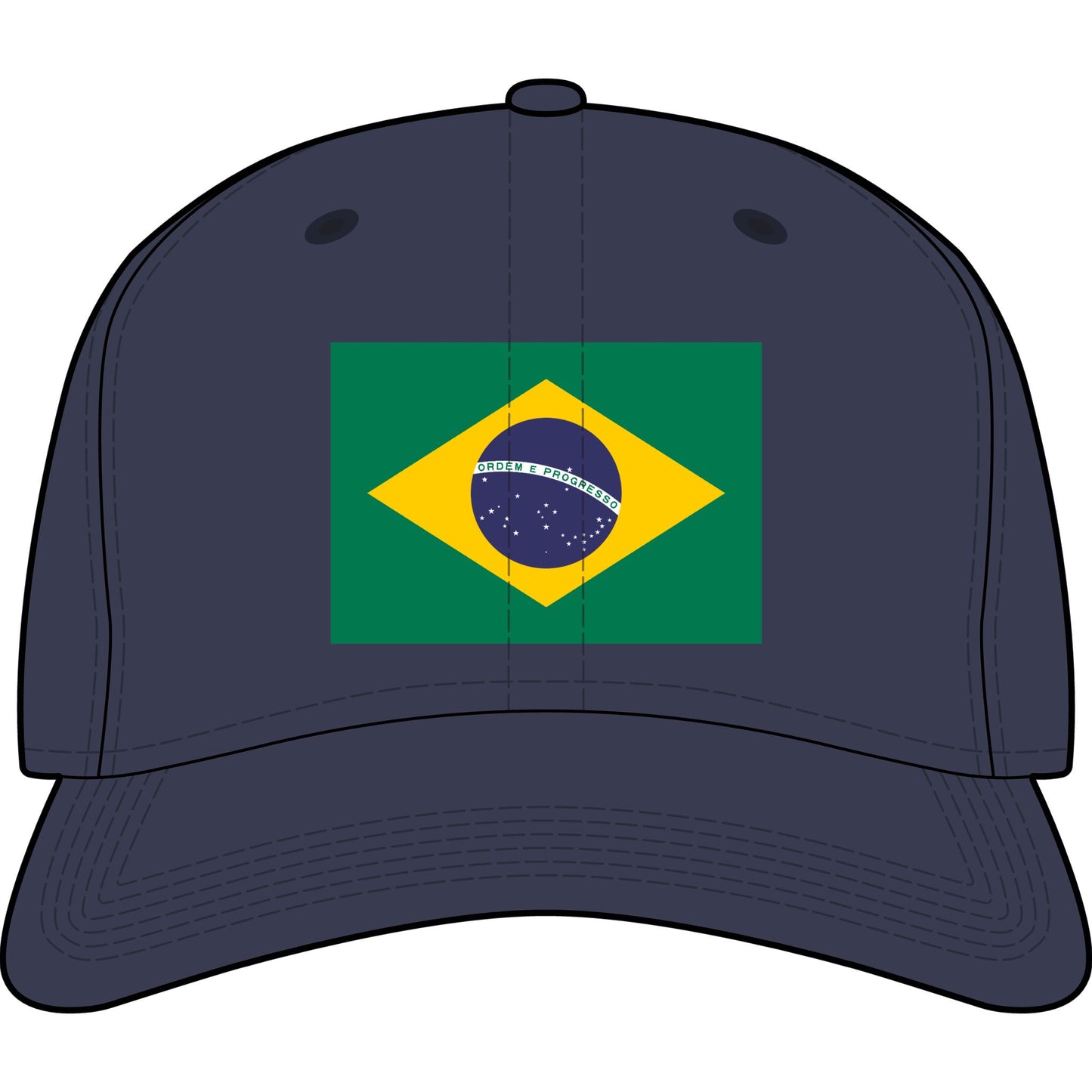 Brazil Flag Cap — Embroidered National Flag Hat for Fans & Travelers
