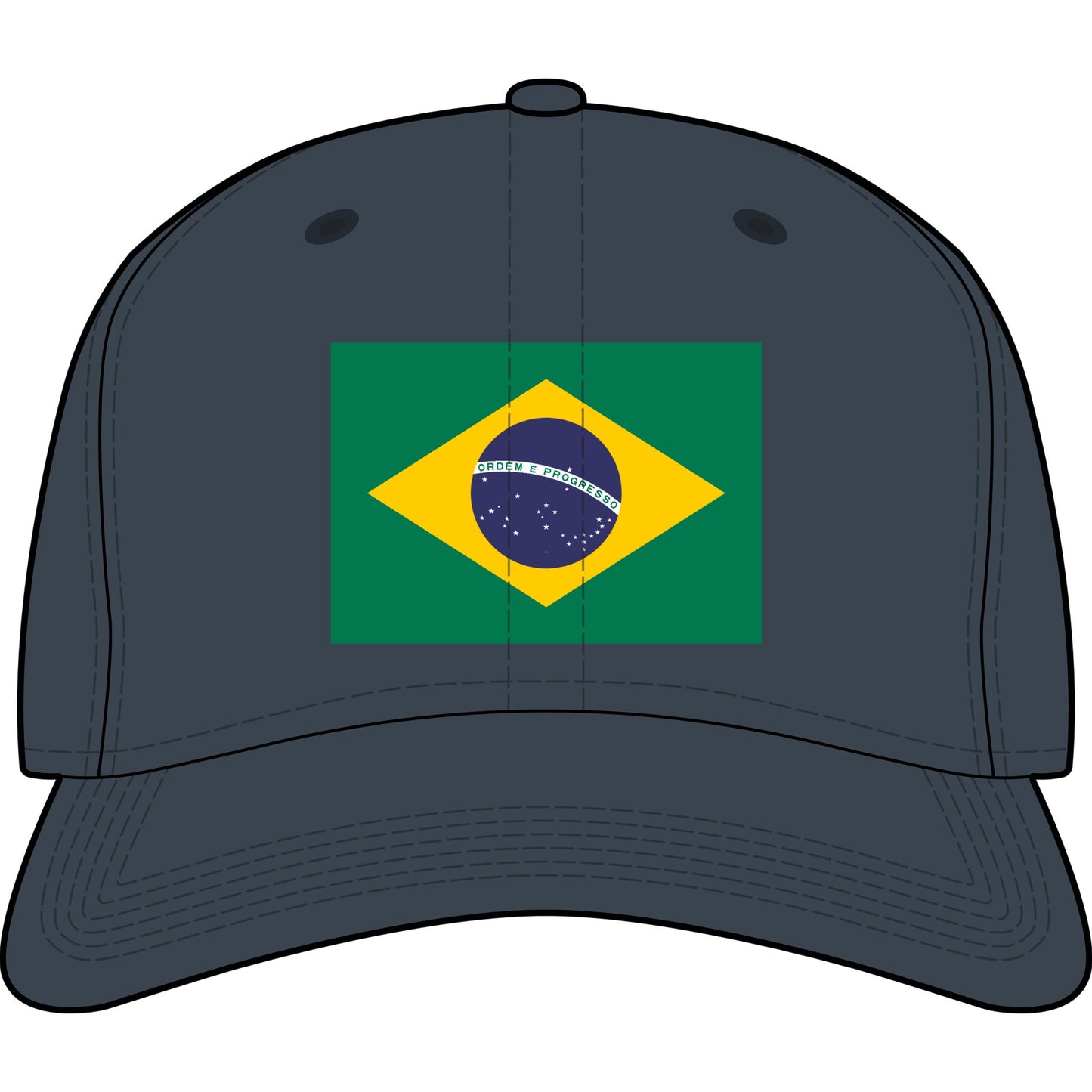 Brazil Flag Cap — Embroidered National Flag Hat for Fans & Travelers