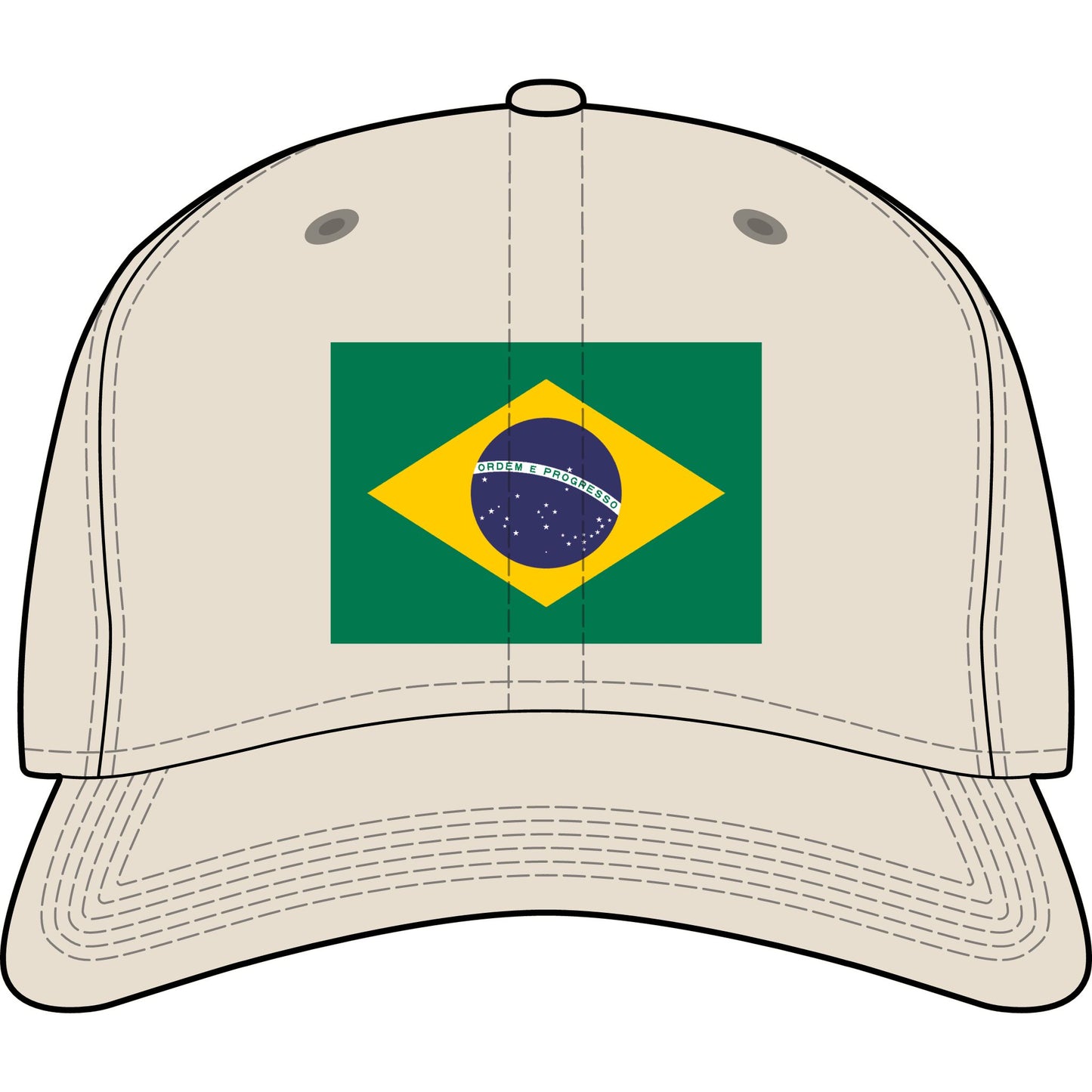 Brazil Flag Cap — Embroidered National Flag Hat for Fans & Travelers