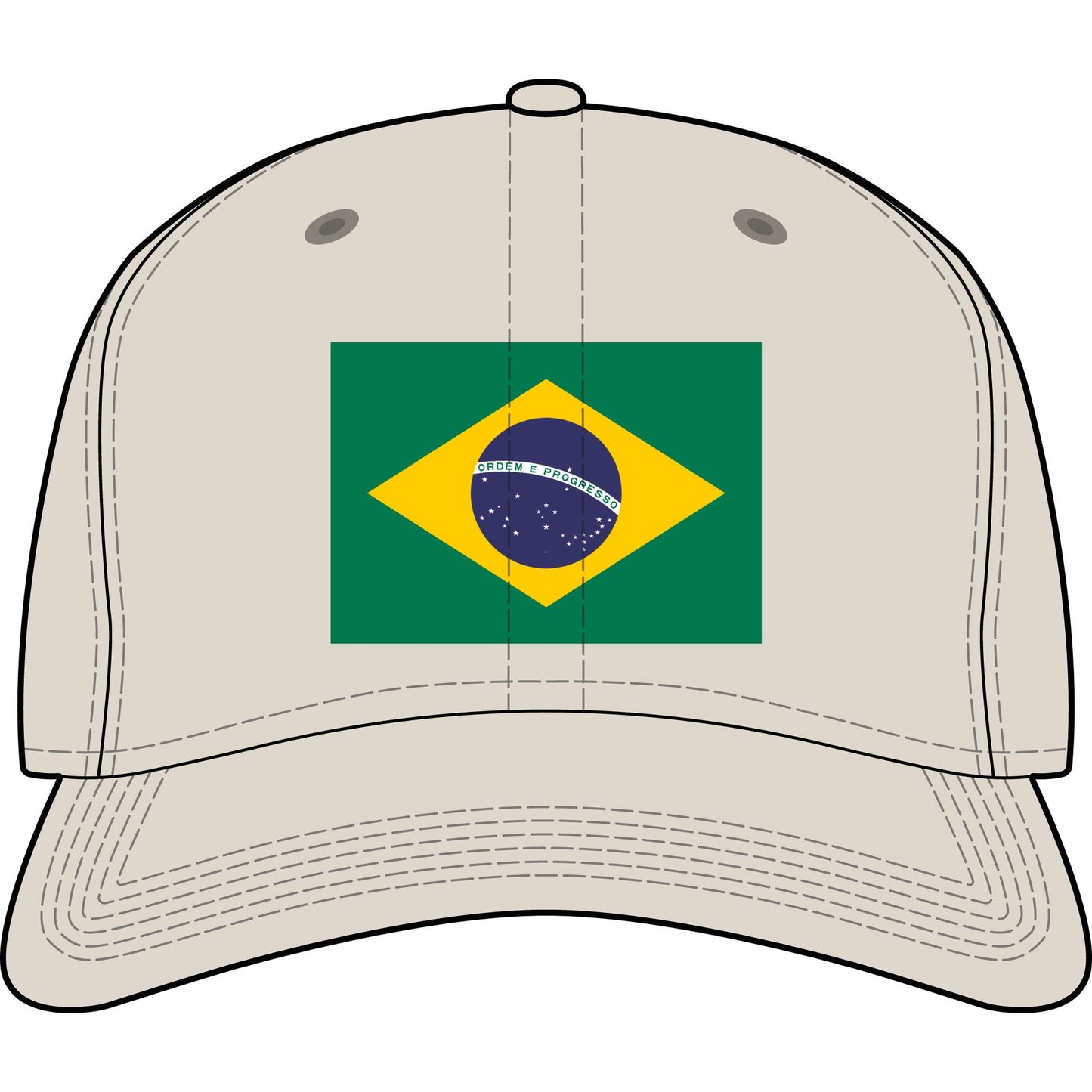 Brazil Flag Cap — Embroidered National Flag Hat for Fans & Travelers