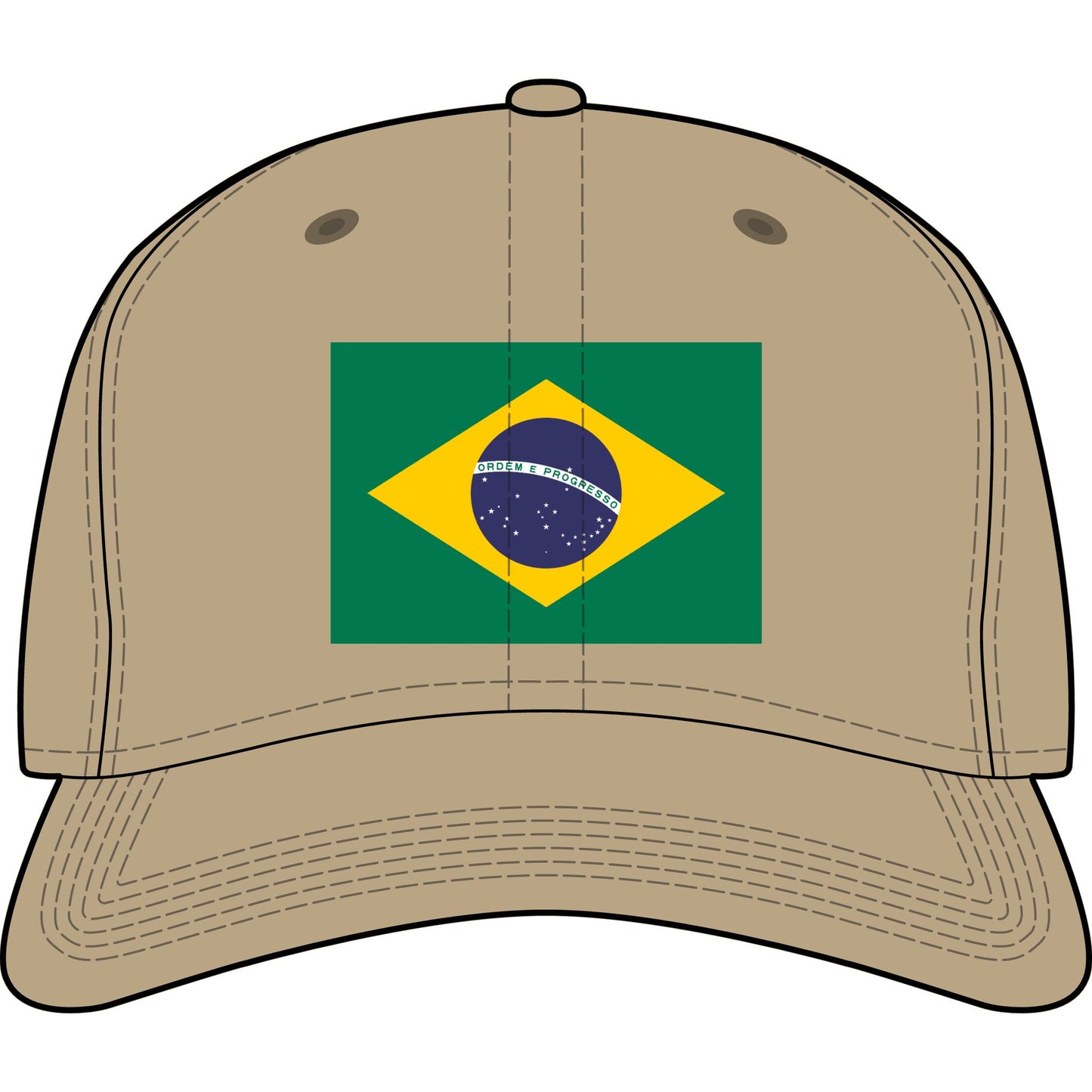 Brazil Flag Cap — Embroidered National Flag Hat for Fans & Travelers
